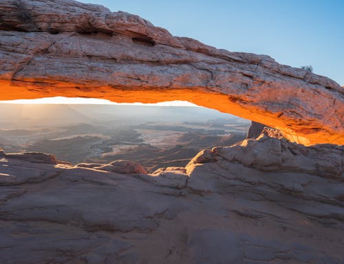 Red Sunlit Illuminating Mesa Arch