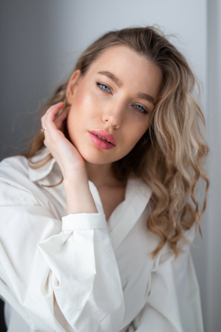 Portrait Of Beautiful Young Woman In Studio