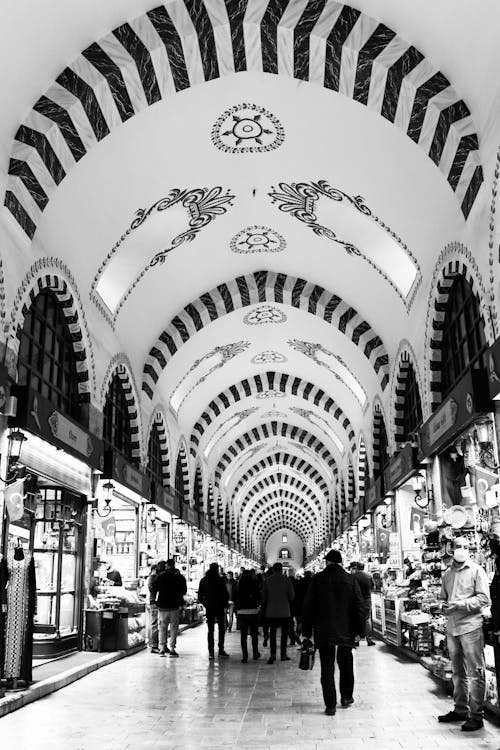 Egyptian Bazaar in Black and White