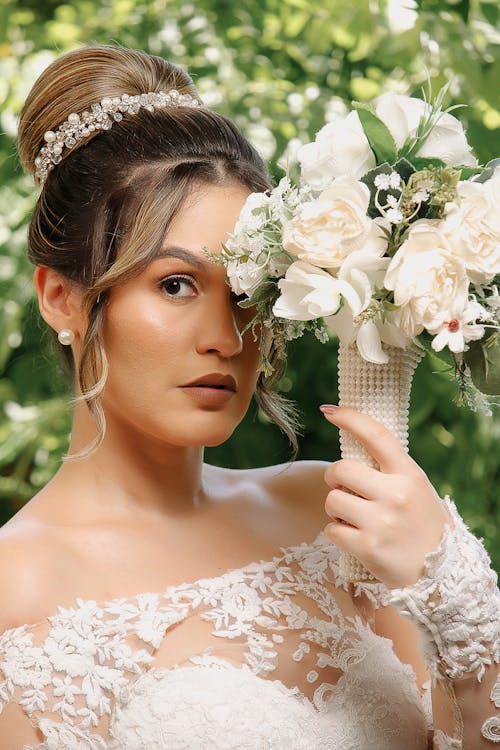 Portrait of Bride in Wedding Dress