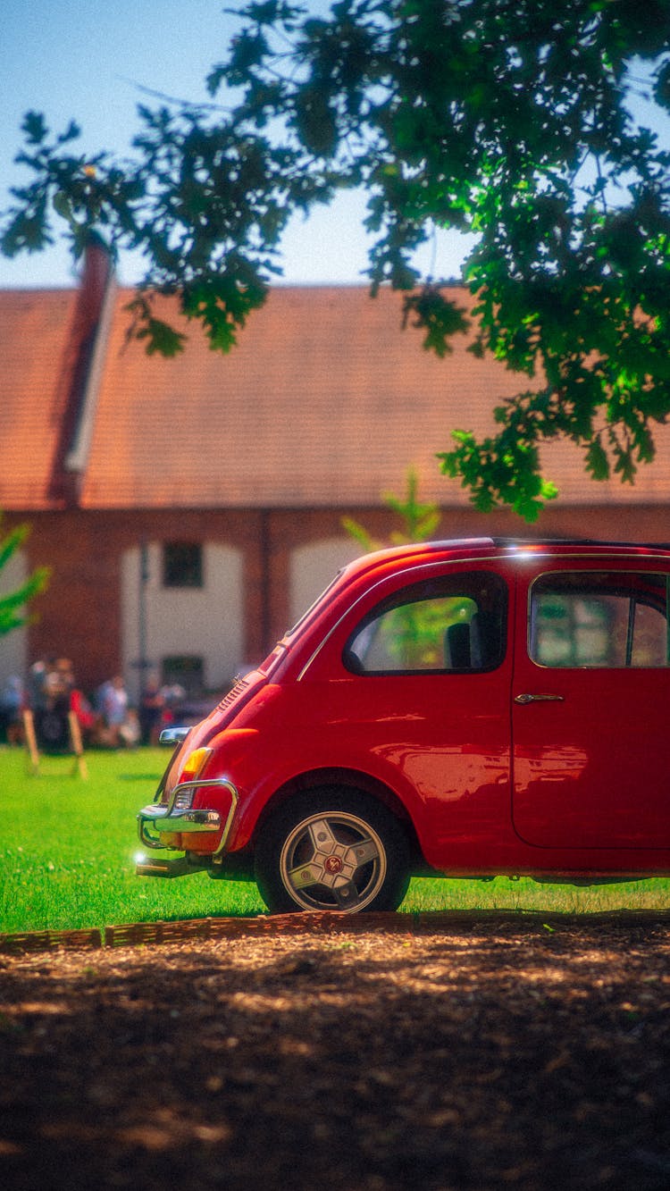 Red Shining In Sun Fiat 500