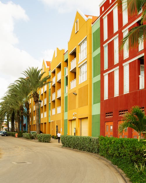 Colorful Buildings of Renaissance Wind Creek Resort in Curacao