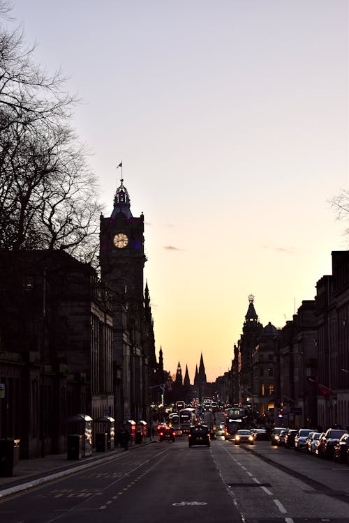 Princess Street in Edinburgh at Dawn