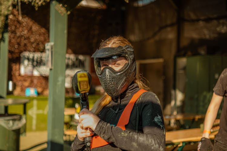 Woman In Protective Mask