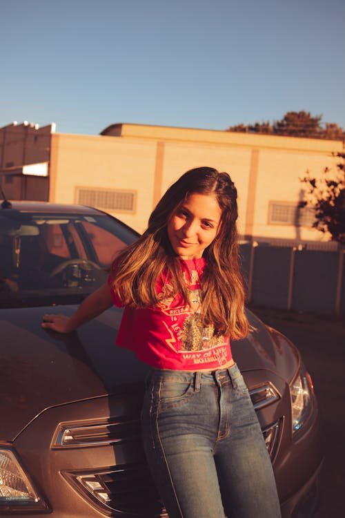 Woman Posing by Car