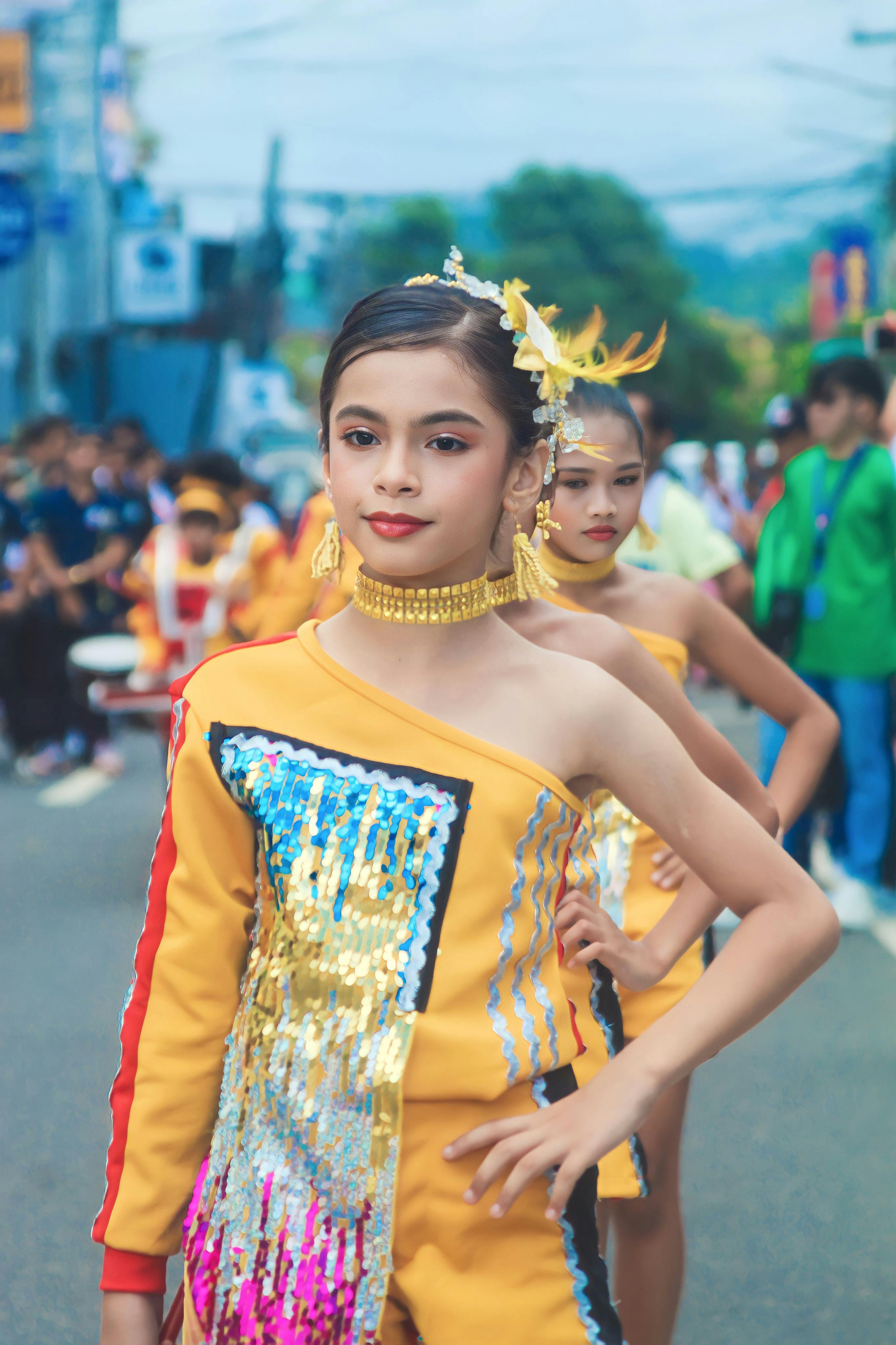 Woman Posing in Yellow, Traditional Clothing · Free Stock Photo