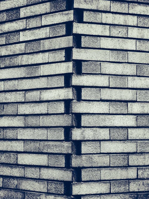 Grayscale Photography of Gray Brick Wall