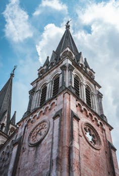 Explore the stunning Gothic architecture of Santa Maria Cathedral in Covadonga, Spain.