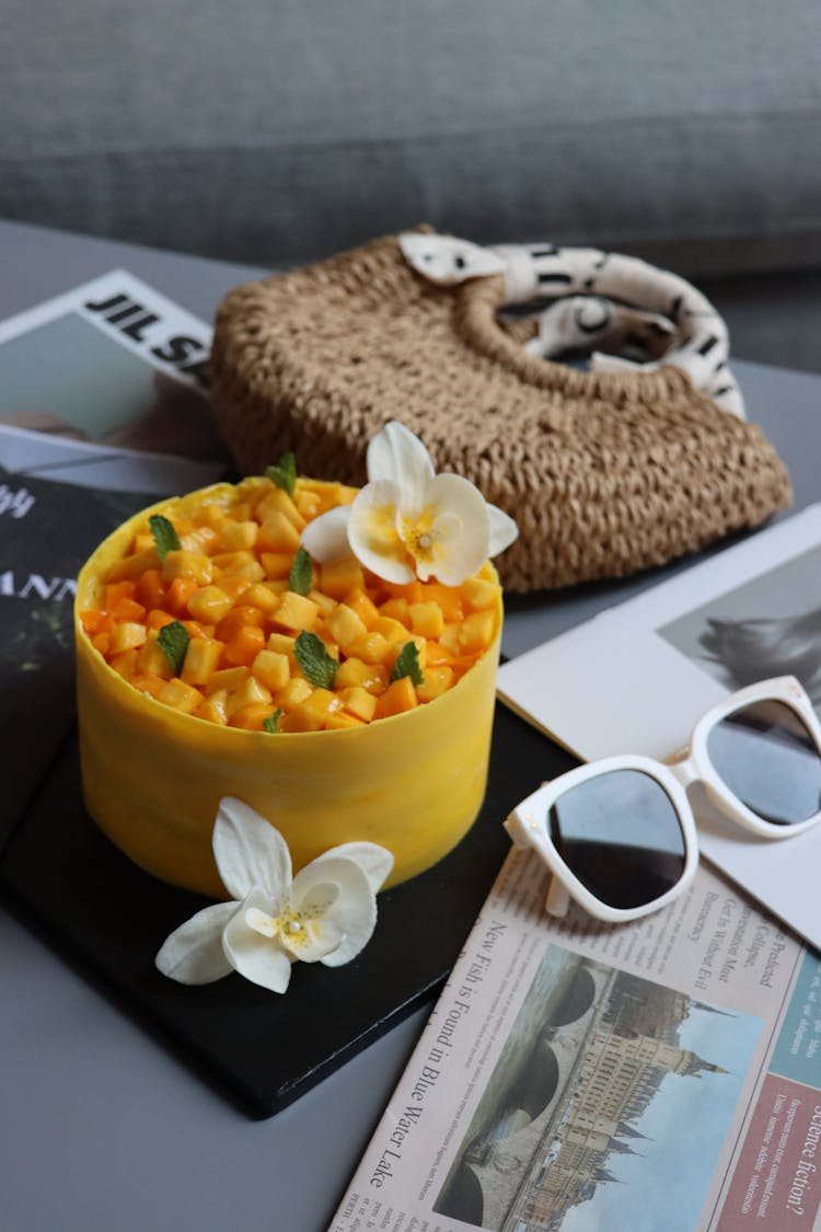 Flowers In Bowl With Food