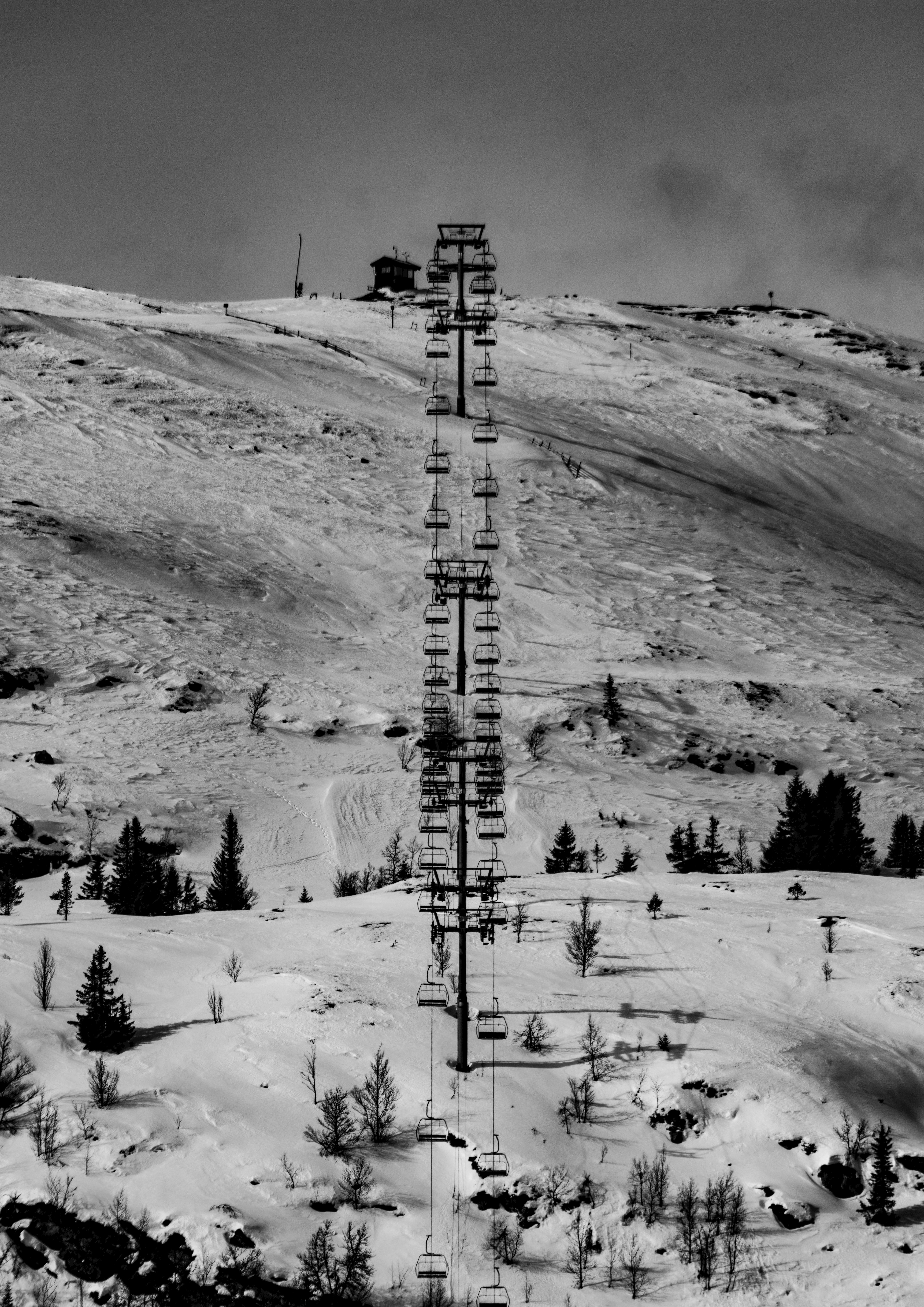 Chairlifts on Ski Slope · Free Stock Photo