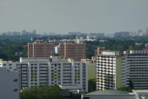Pemandangan udara kawasan hunian Singapura yang tertata dan hijau
