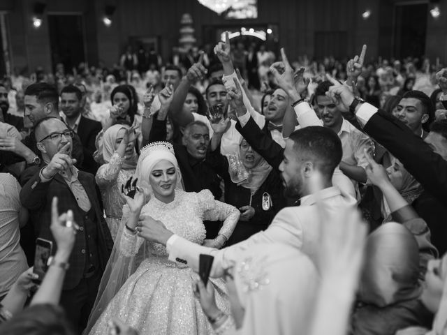Black and white photo of wedding celebration