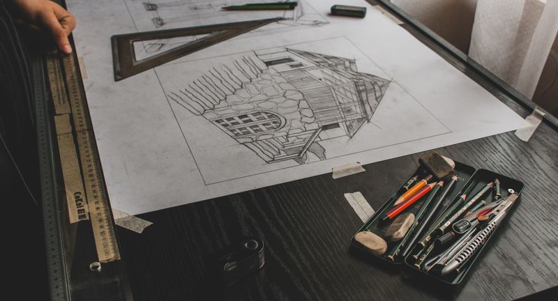 Estudo de projeto na prancheta