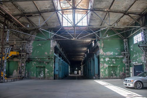 A BMW E46 Parked in an Abandoned Warehouse 