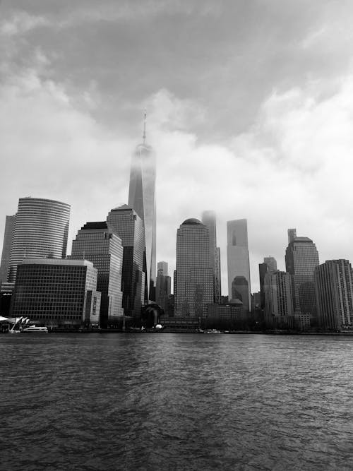 Clouds over New York Coast in Black and White