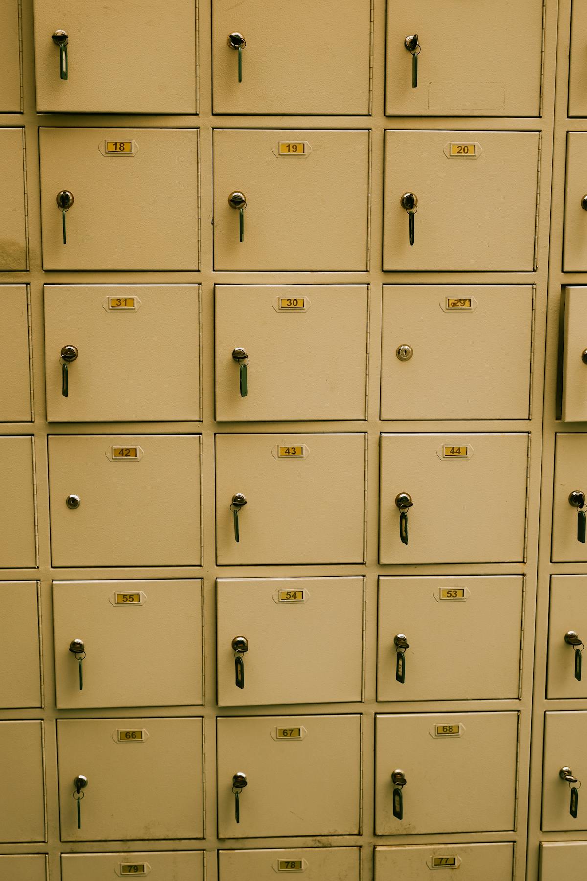 Closeup Photo of 1, 2, 3, and 4 Locker · Free Stock Photo