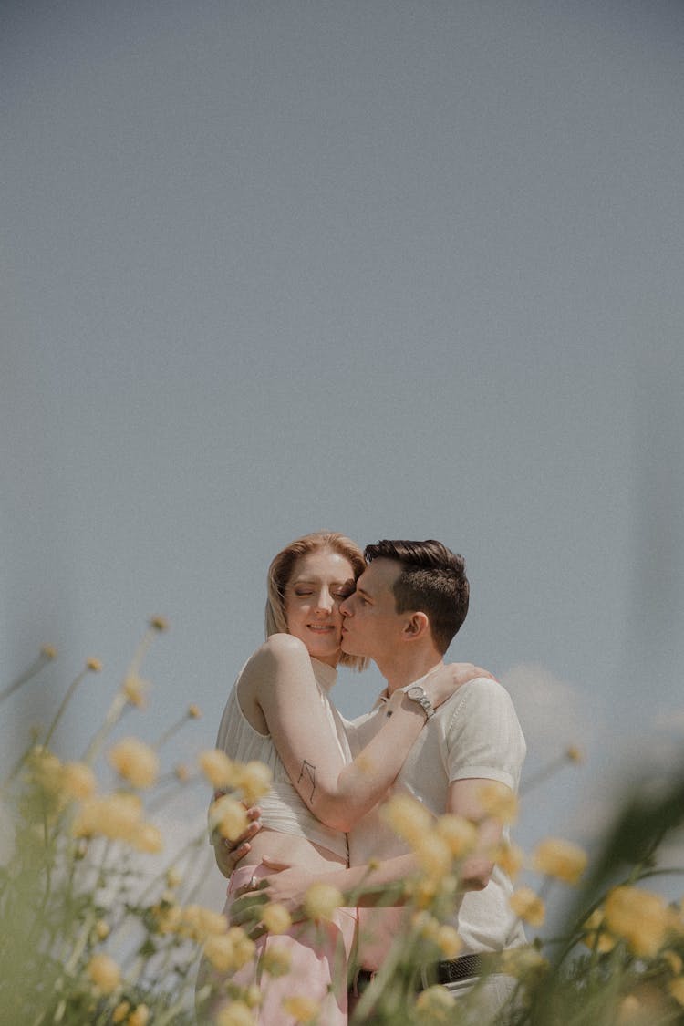 A Kissing Couple Outdoor