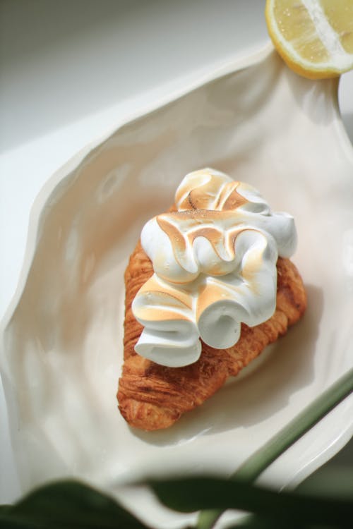 Free Croissant with Cream Stock Photo