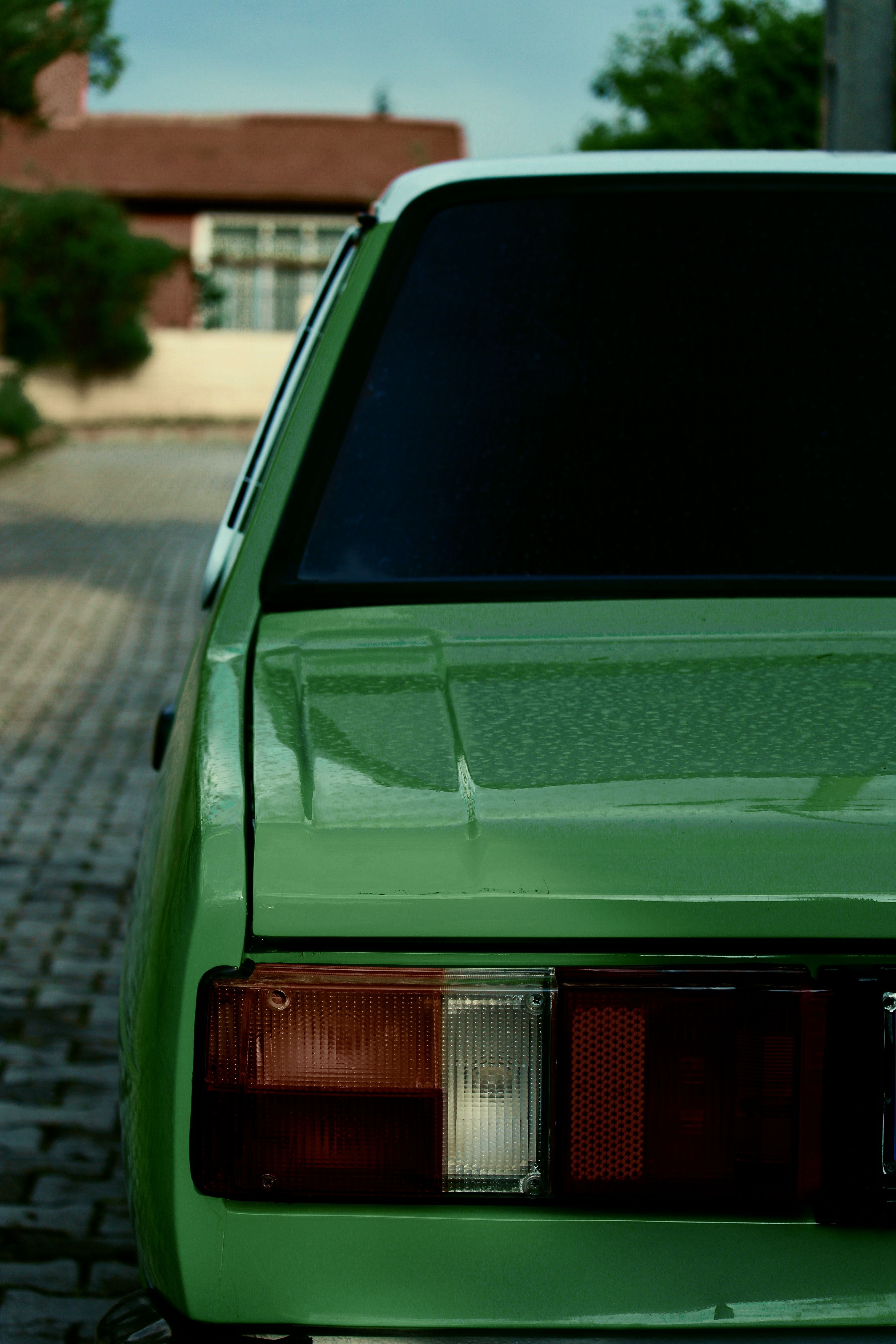 Back of Green Car · Free Stock Photo
