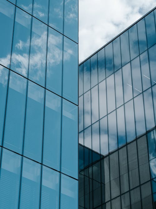 Facade of a Glass Modern Office Building 