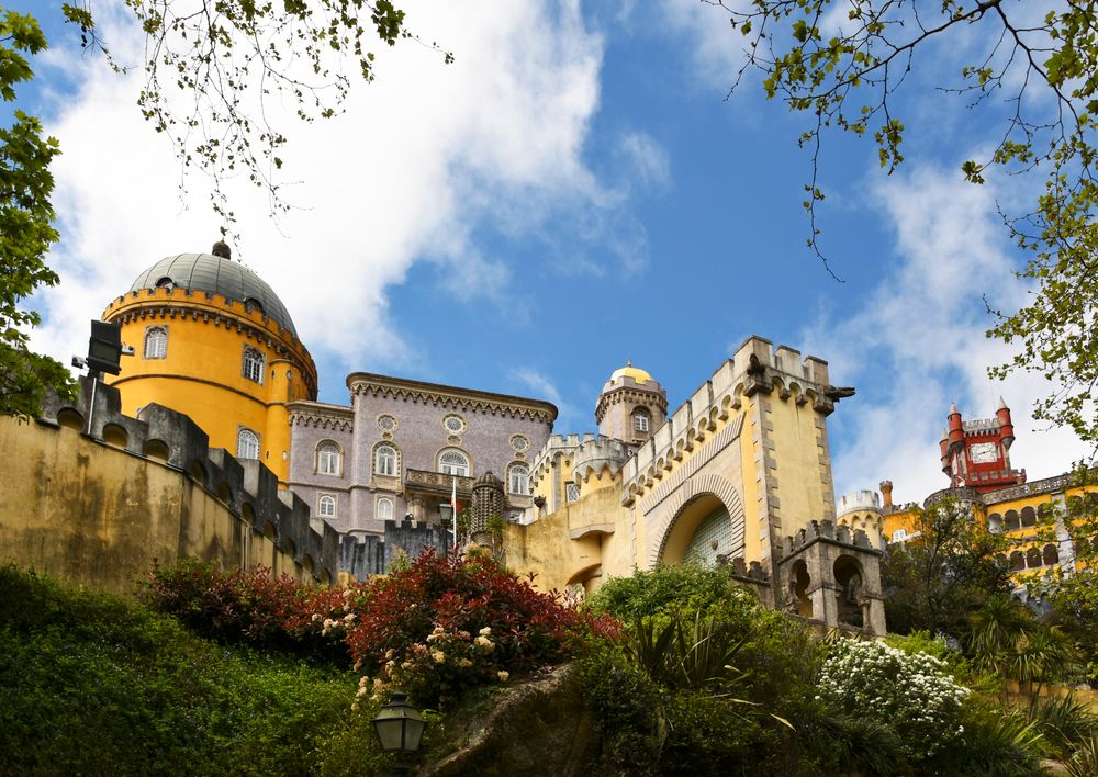 Pena Palace in Sintra surrounded by greenery
