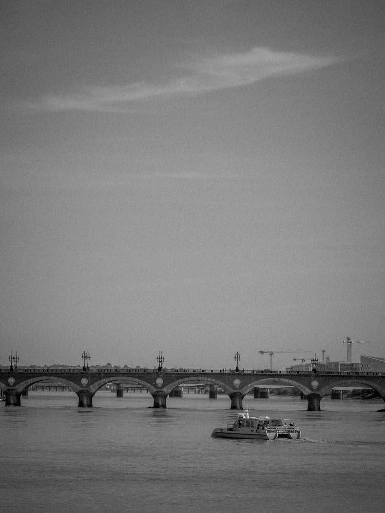 View Of The Pont De Pierre Over River Garonne In Bordeaux, France