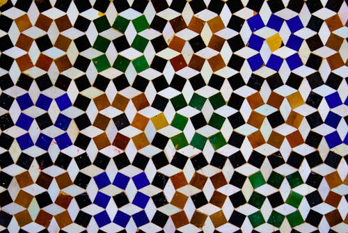 Close-up of Colorful Mosaic Tiles 