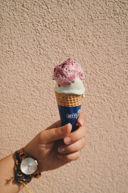 Person Holding Ice Cream on Cone · Free Stock Photo - 1200 x 627 jpeg 71kB