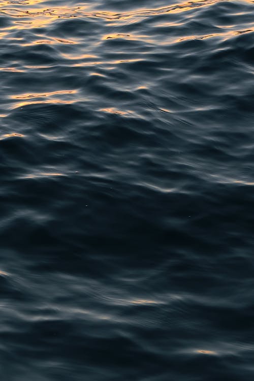 Close-up of Water Surface Reflecting the Sunlight 