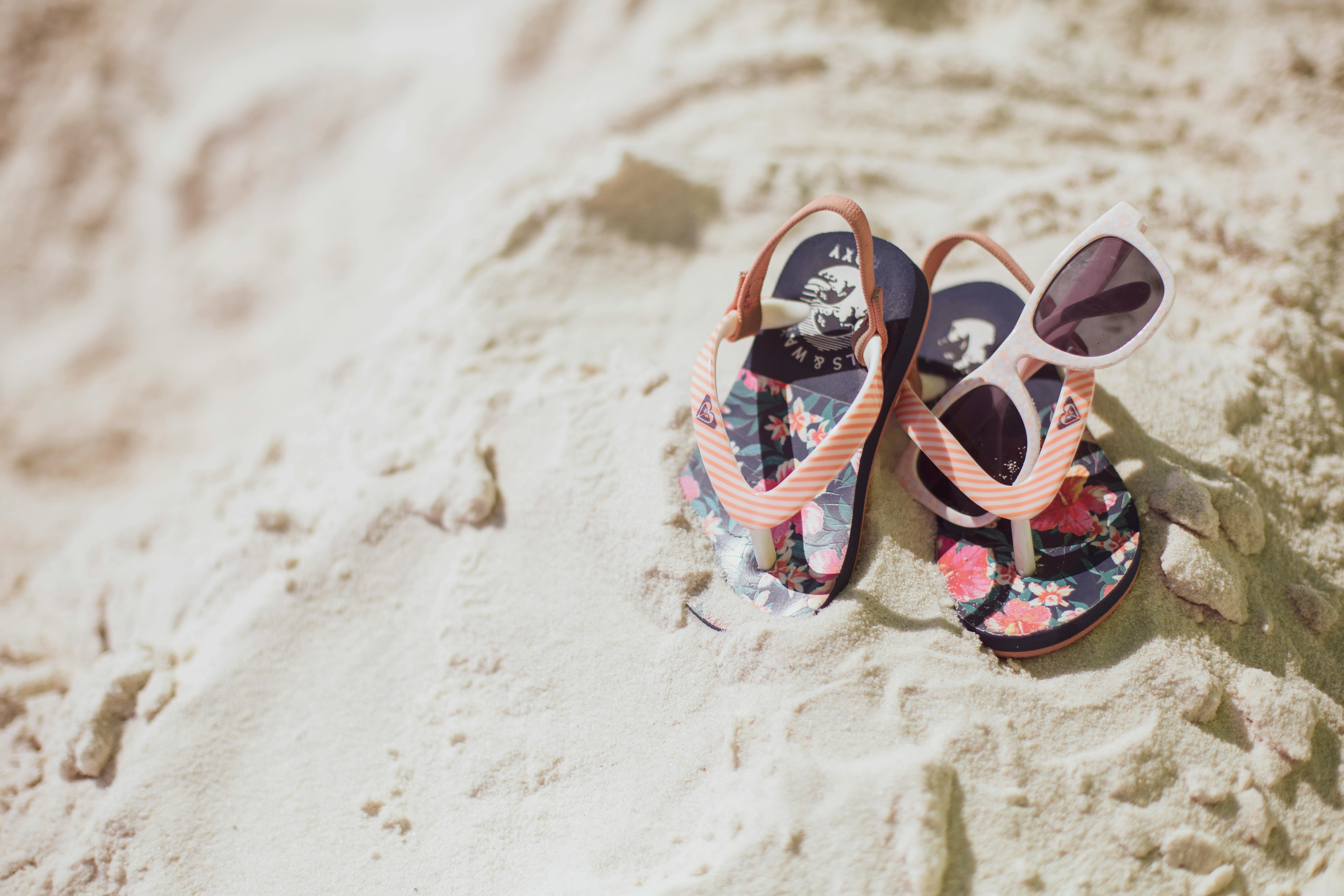 Free stock photo of baby shoes, beach, sand
