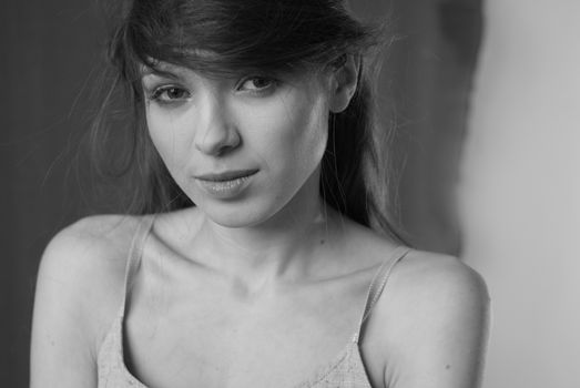 Woman Posing in Black and White