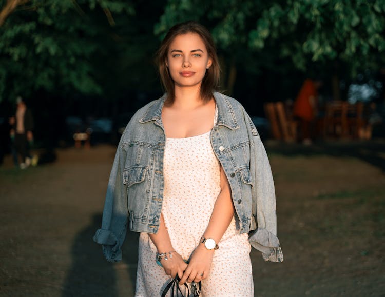 Portrait Of Woman In Jean Jacket