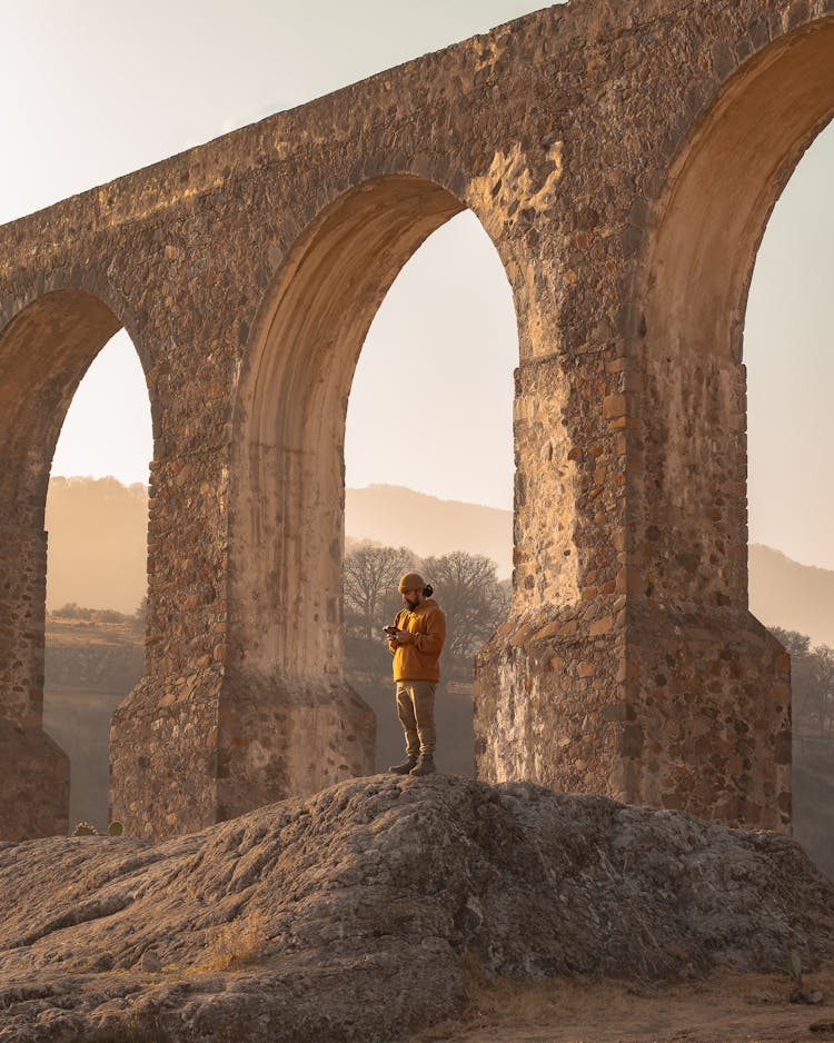 Tourist By Aqueduct