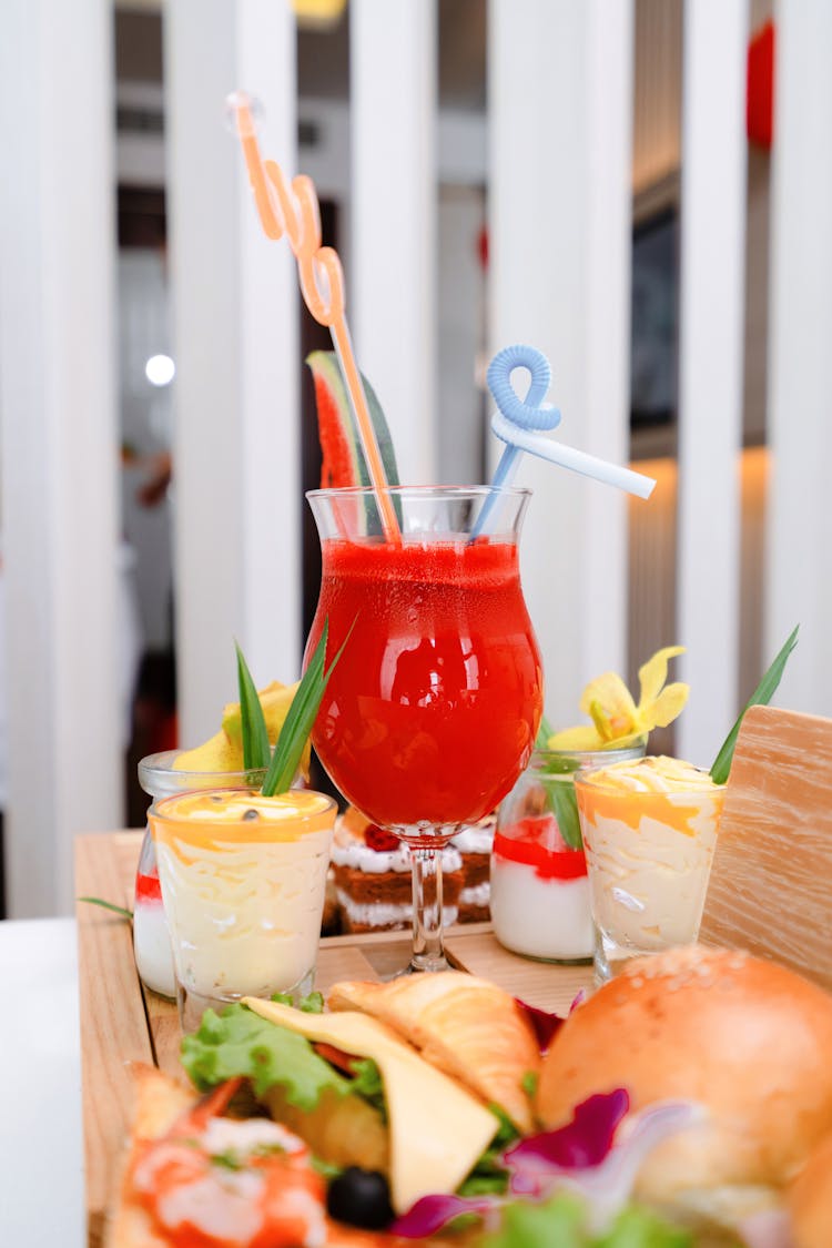 A Red Drink Served In A Restaurant