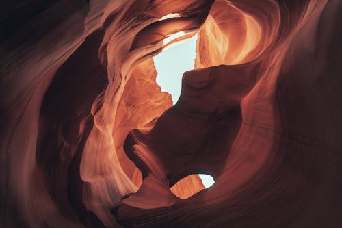 Rocks in Antelope Canyon under Clear Sky