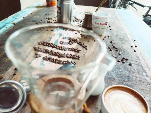 Free stock photo of coffee, coffee beans, glass