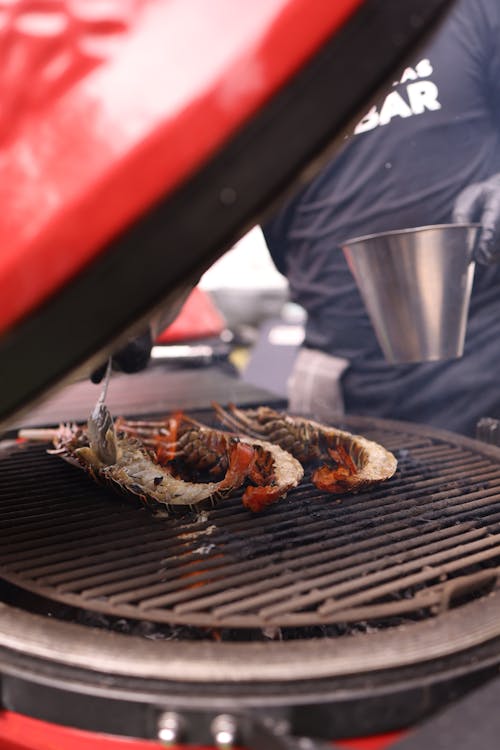 Free Close-up of Seafood on the Barbecue  Stock Photo