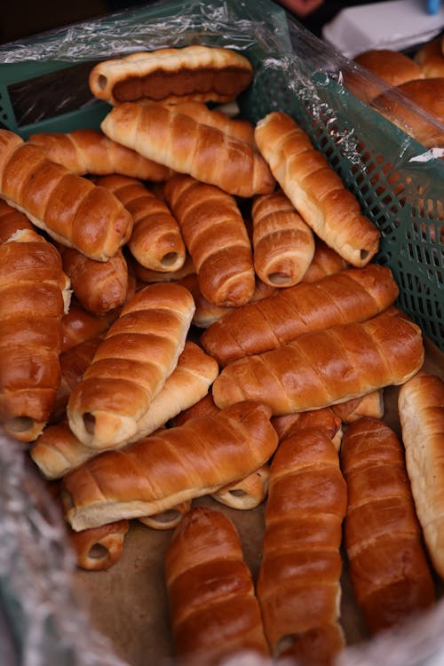 Free A Bunch of Rolls in a Basket  Stock Photo