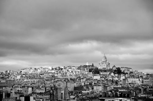 Cloud over Montmartre in Black and White