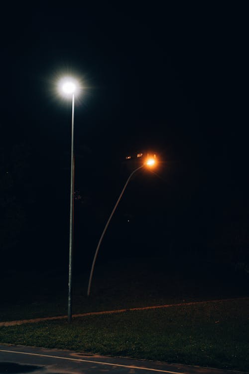 Street Lamps Light in Darkness