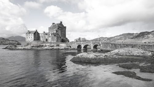 Bridge towards Medieval Castle near Lake