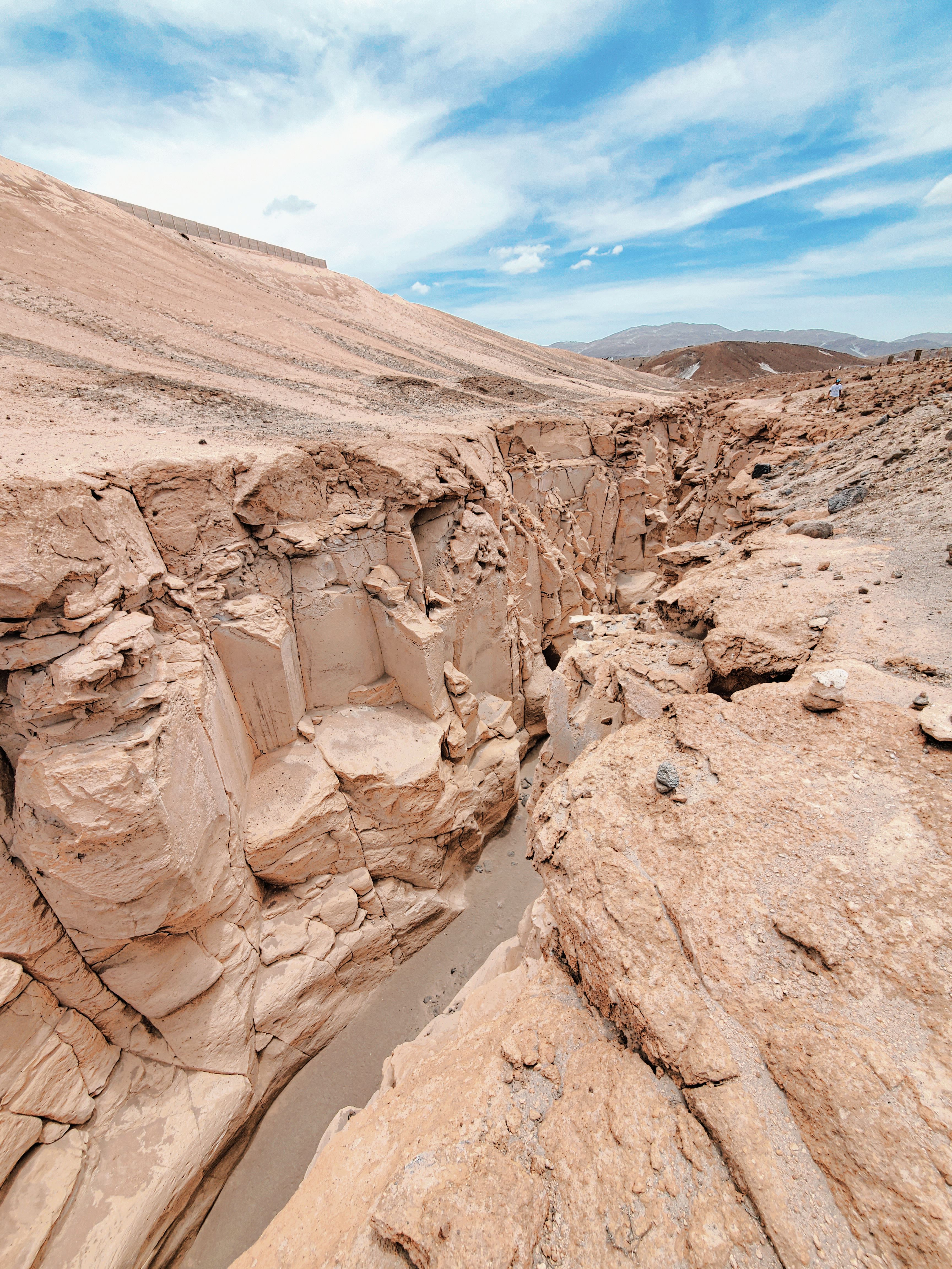 Rocks around a desert canyon
