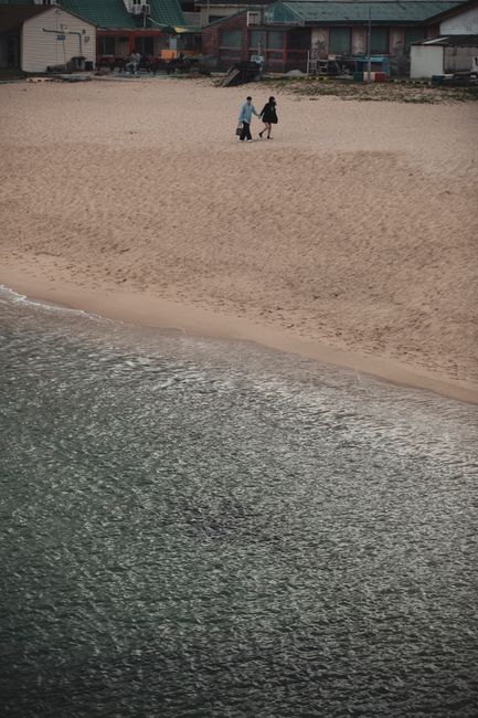 안목해변 커피거리 가을 풍경