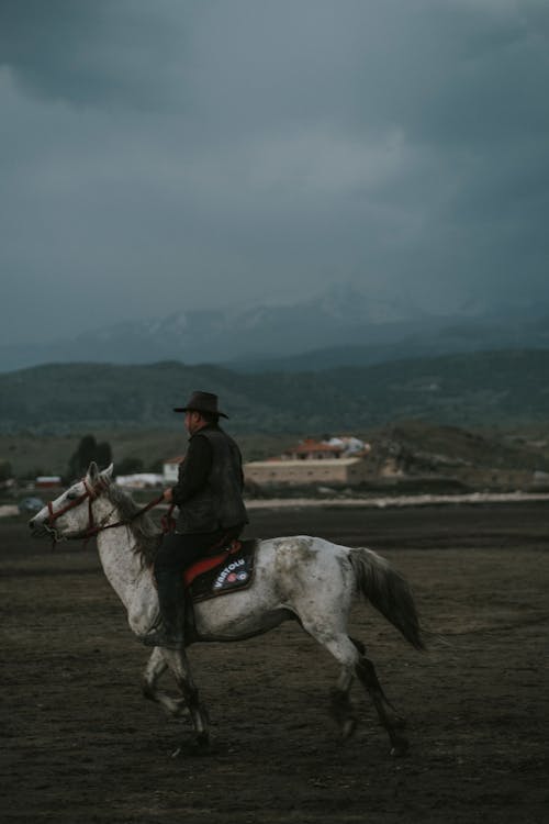 Man Riding on Horse