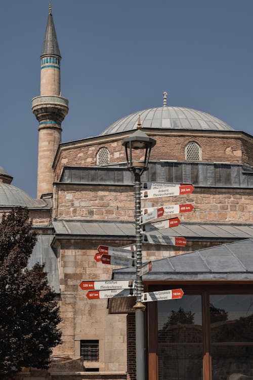 Facade of the Mevlana Museum in Konya, Turkey