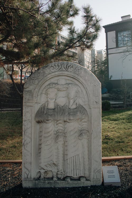 Ornamented Gravestone in Cemetery
