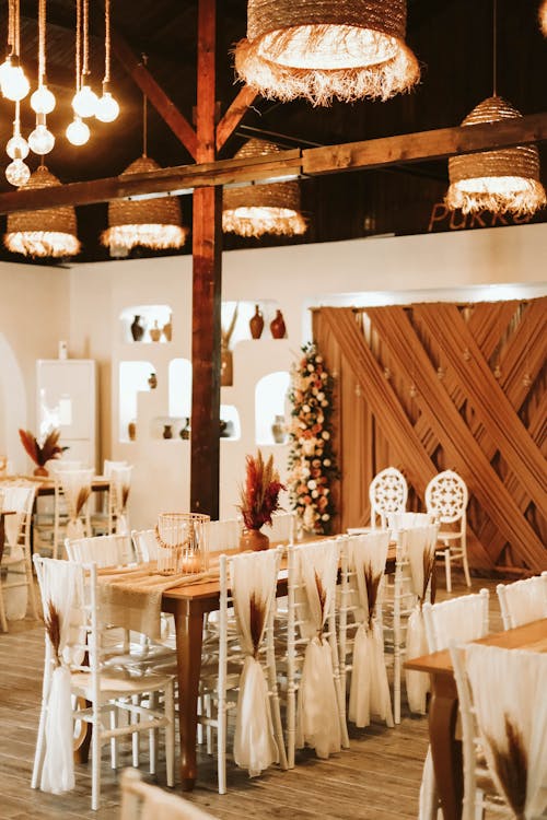 Interior of a Restaurant with Rustic Decorations 