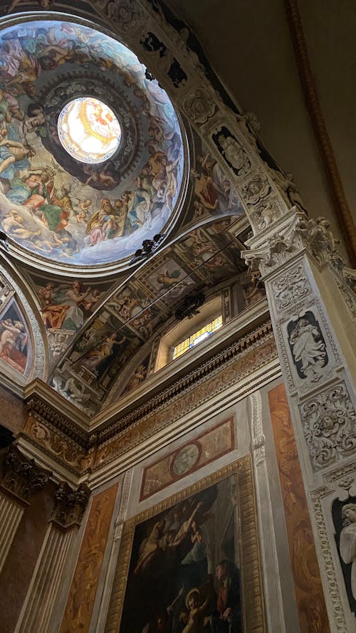 Frescoes on Ceiling of St Peters Basilica in Vatican City