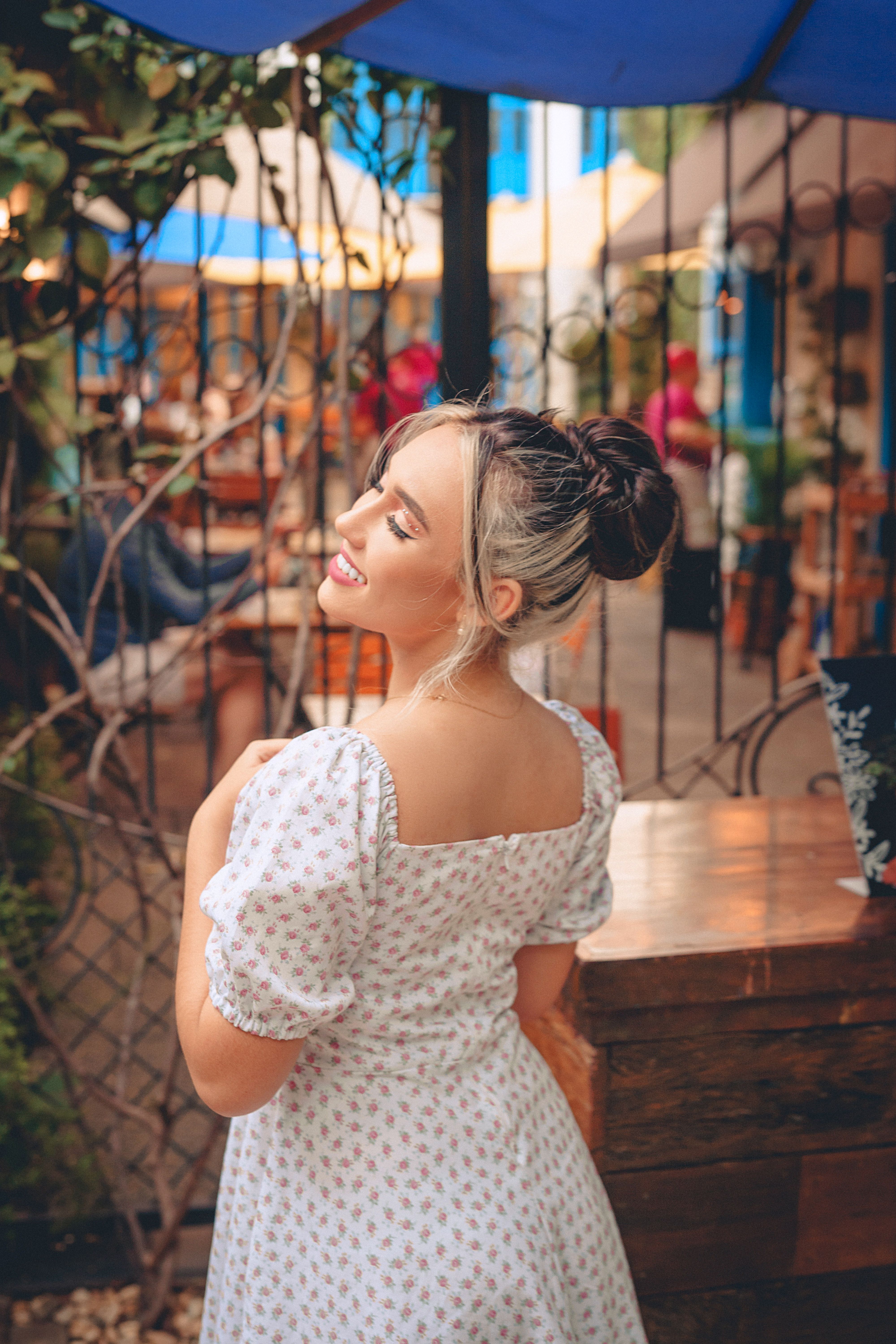 Woman in Polka Dot Summer Dress  Free Stock Photo
