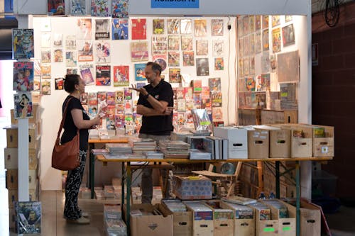 Free stock photo of comics, exposition, vendor